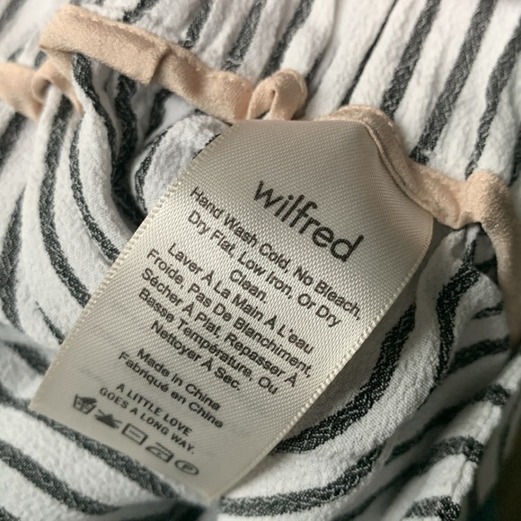 Wilfred Aritiza lightweight striped summer wide leg pant size S tie waist pocket - Picture 4 of 15